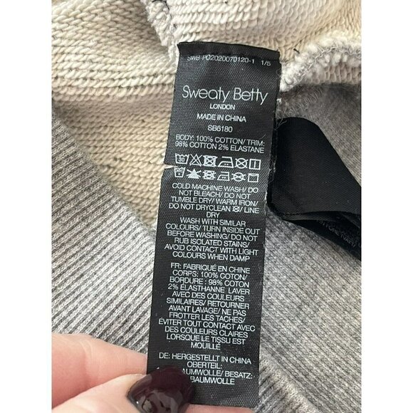 SWEATY BETTY Essentials Crew Neck Women's Size XS Gray Sweatshirt Slouchy - Picture 6 of 8